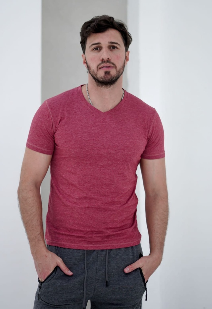 Remera lisa escote en V