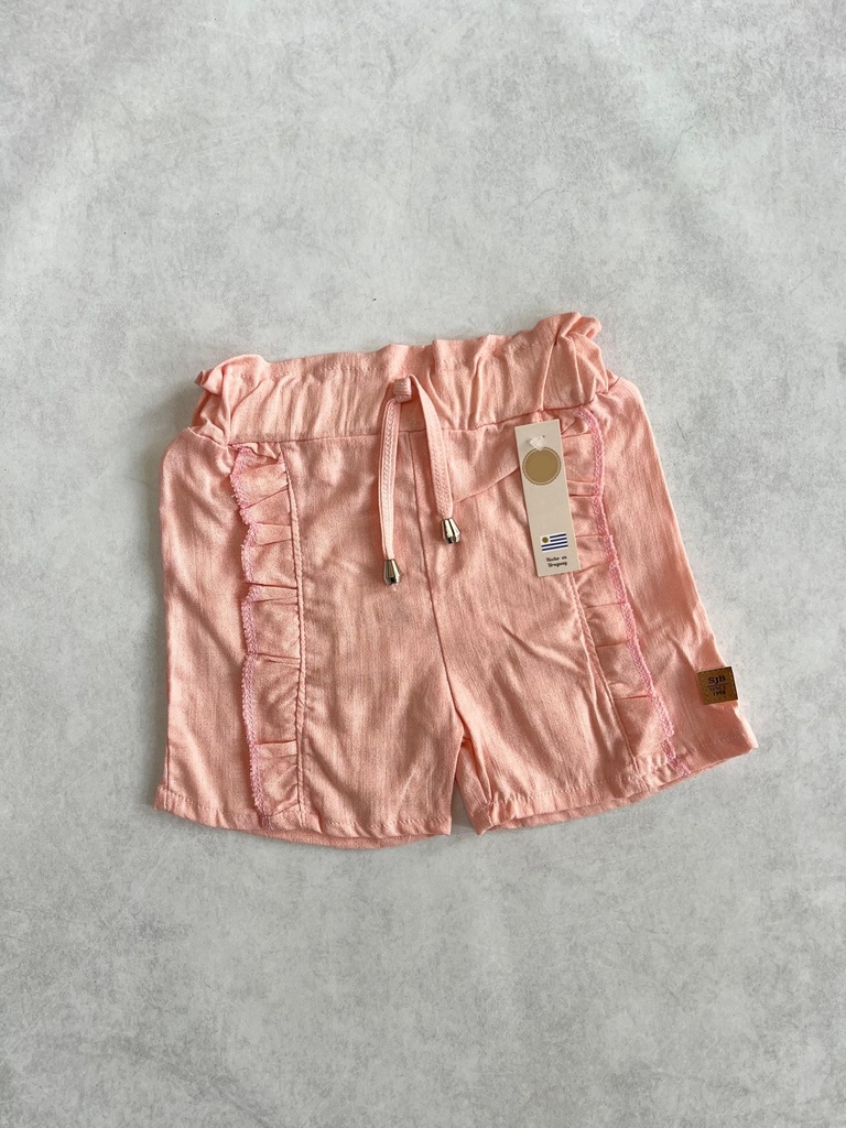 Short de lino con voladitos