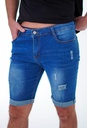 Bermuda de jean con rotura Azul