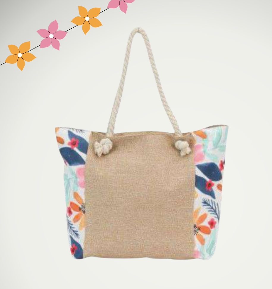 Bolso de playa estampado flores